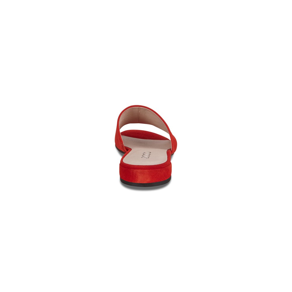 ECCO Womens Slides Red - Flat Sandals Ii - UBQ-320689